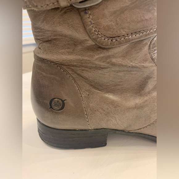 BORN leather high boots, size 8 women’s, Y2K, grunge, moto - Picture 2 of 11